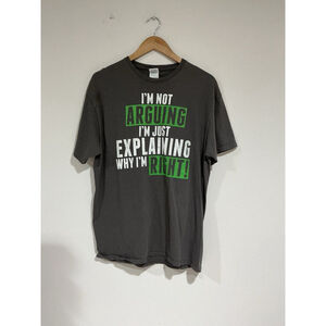 Men’s Delta Pro Weight Gray Xl Crew Neck T Shirt With Saying